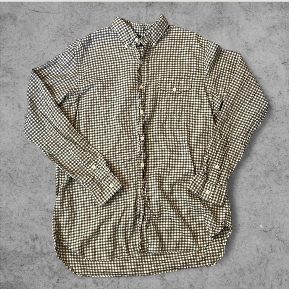 Polo Ralph Lauren Black & White Checkered Button Up Dress Shirt | L